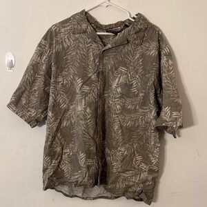 OP Men's Brown Leaf Print Shirt Jacket